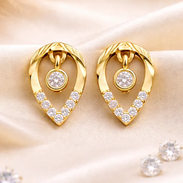 Gold_Plated_Alloy_Elegant_Teardrop_Diamond_Stud_Earrings_For_Women