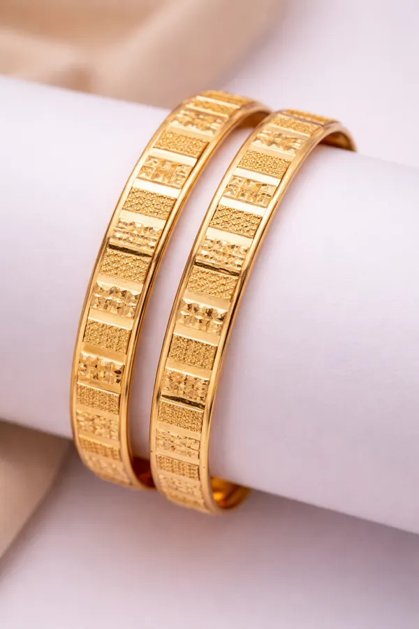Gold_Plated_Alloy_Textured_Open_Bangle_Bracelet_For_Women