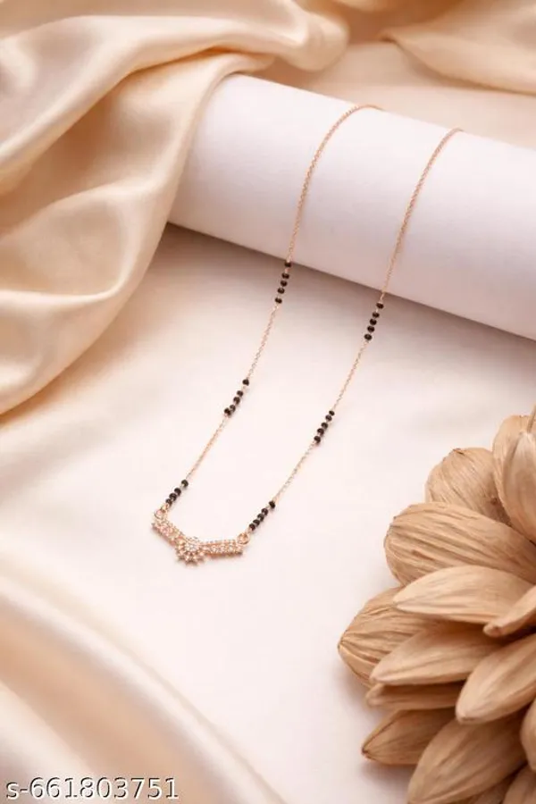 Rose_Gold_Elegant_Mangalsutra_With_Black_Beads_&_Cz_V-Pendant_For_Women
