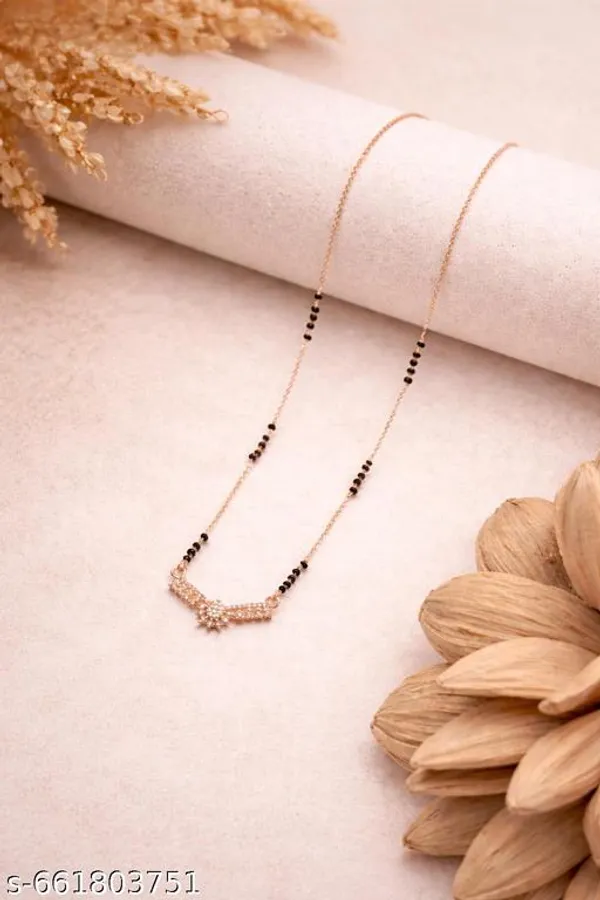 Rose_Gold_Elegant_Mangalsutra_With_Black_Beads_&_Cz_V-Pendant_For_Women