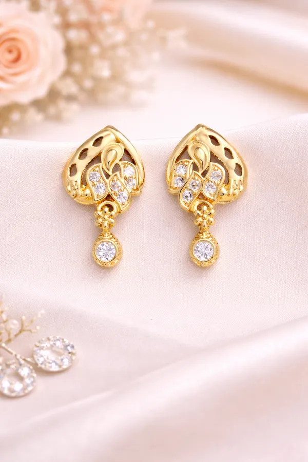 Gold_Plated_Designer_Leaf_Drop_Earrings_For_Women