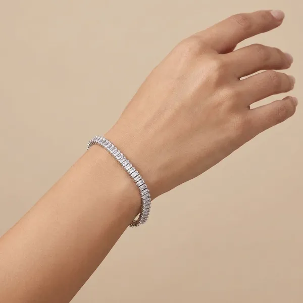 White_Silver_Plated_Premium_Elegant_Baguette_Cut_Cz_Tennis_Bracelet_For_Women