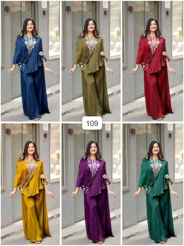 Ruby_Maroon_Embroidered_Kurti_With_Plazzo
