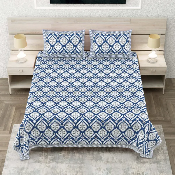 Bunio_100%_Cotton_King_Size__Bedsheet_—_Blue