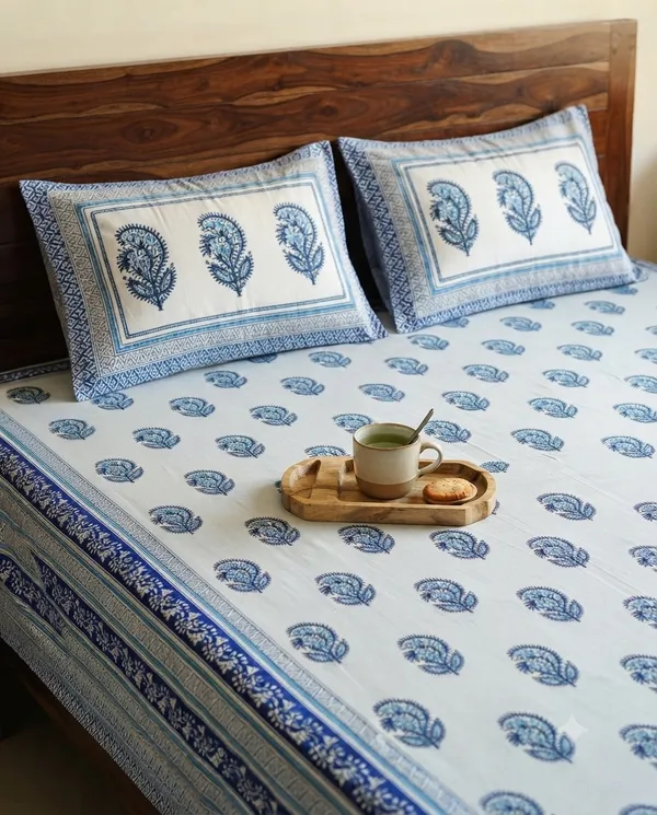 Bunio_100%_Cotton_King_Size__Bedsheet_—_Blue_&_White