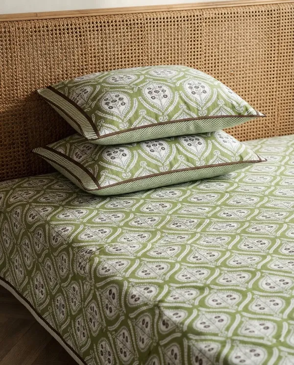 Bunio_100%_Cotton_King_Size__Bedsheet_—_Green
