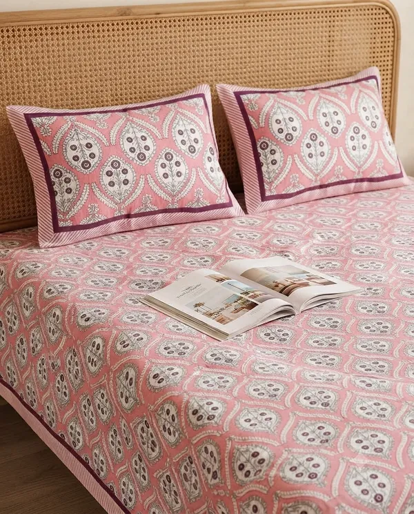 Bunio_100%_Cotton_King_Size__Bedsheet_—_Peach
