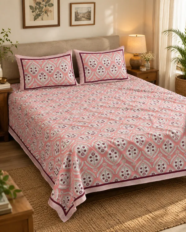 Bunio_100%_Cotton_King_Size__Bedsheet_—_Peach