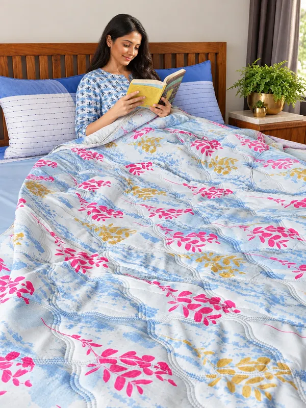 Bunio_Super_Soft_Reversible_Comforter__All-Season_Comforter_for_Double_Bed_-_Pink_&_White
