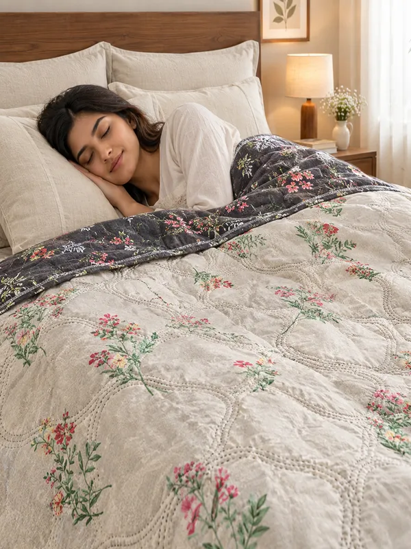 Bunio_Super_Soft_Reversible_Comforter__All-Season_Comforter_for_Double_Bed_-__Beige
