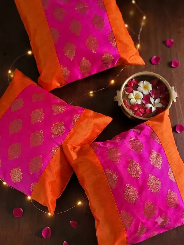 Ethnic_Motif_Orange_Pink_Cushion_Covers_–_16"_x_16"_|_Indian_Festive_Décor