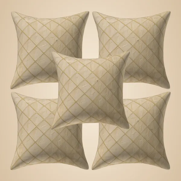 Cream_Decorative_Cross_Gold_Line_Cream_Silk_Cushion_Cover_Soft_Throw_Pillow_Case_For_Living_Room_Decor_Cushion_Covers_16_X_16_Inches_Set_Of_5_Pieces