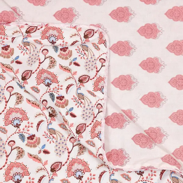 Peach_100%_Cotton_Reversibe_Dohar_Doube_Bed_Size_90_Inch_X_100_Inch