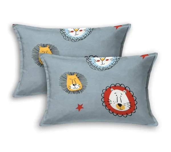 Grey_100%_Microfiber_180_Tc_Kids_Cute_Lion_Cartoon_Printed_Double_Bedsheet_Queen_Size_With_2_Pillow_Covers_90_X_108_Inches