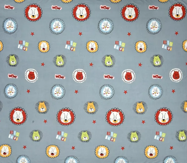 Grey_100%_Microfiber_180_Tc_Kids_Cute_Lion_Cartoon_Printed_Double_Bedsheet_Queen_Size_With_2_Pillow_Covers_90_X_108_Inches
