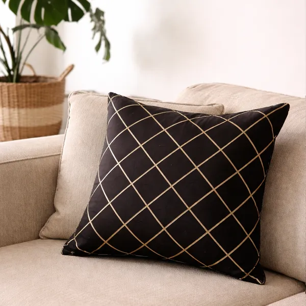 Brown_Decorative_Cross_Gold_Line_Brown_Silk_Cushion_Cover_Soft_Throw_Pillow_Case_For_Living_Room_Decor_Cushion_Covers_16_X_16_Inches_Set_Of_5_Pieces