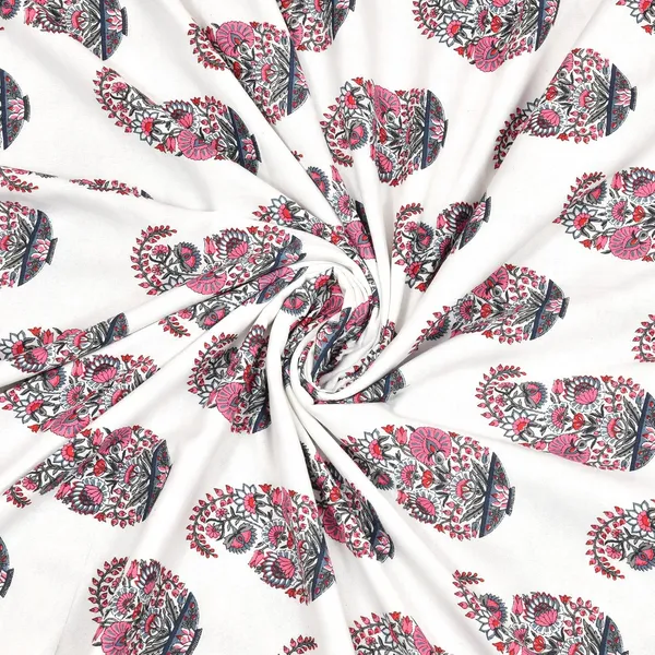 Pink_&_White_100%_Cotton_Reversible_Dohar_Double_Bed_Size_90_Inch_X_100_Inch
