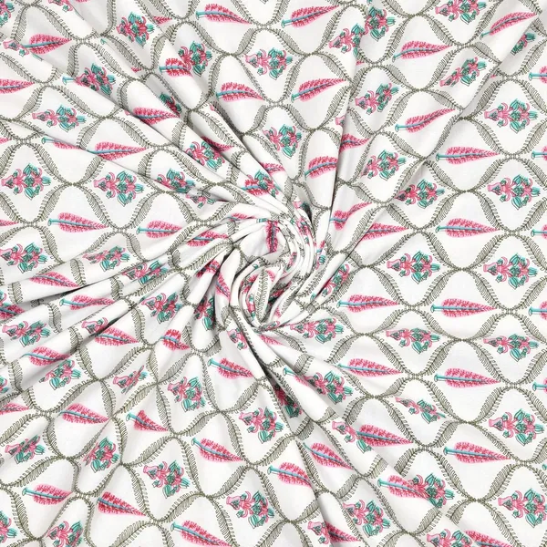 Pink_&_White_100%_Cotton_Reversible_Dohar_Double_Bed_Size_90_Inch_X_100_Inch