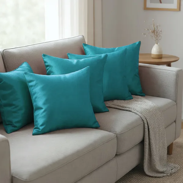 Blue_Silk_Plain_Cushion_Covers_16_X_16_Inches_Set_Of_5_Pieces