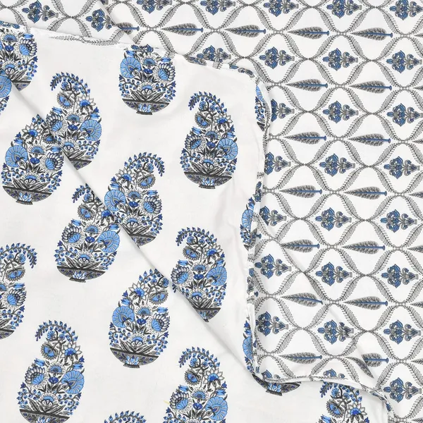 Blue_&_White_100%_Cotton_Reversibe_Dohar_Doube_Bed_Size_90_Inch_X_100_Inch