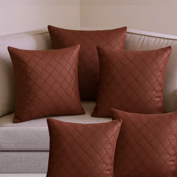 Brown_Diamond_Design_Silk_Cushion_Covers_Quilted_16_X_16_Inches_Set_Of_5_Pieces