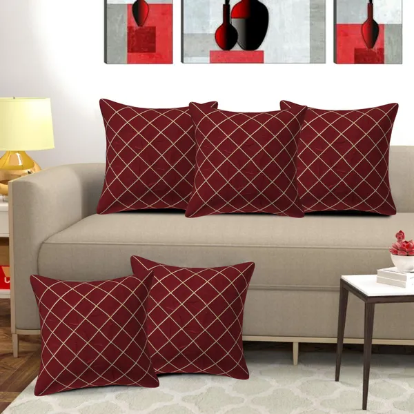 Red_Decorative_Cross_Gold_Line_Silk_Cushion_Cover_Soft_Throw_Pillow_Case_For_Living_Room_Decor_Cushion_Covers_16_X_16_Inches_Set_Of_5_Pieces