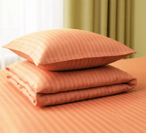 Peach_210_TC_Satin_Stripe_Pure_Cotton_Bedsheet_with_2_pillow_covers_-_King_Size_100_x_108