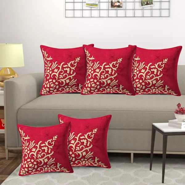 Red_Designer_Decorative_Velvet_Cushion_Covers_Set_of_5_Pieces