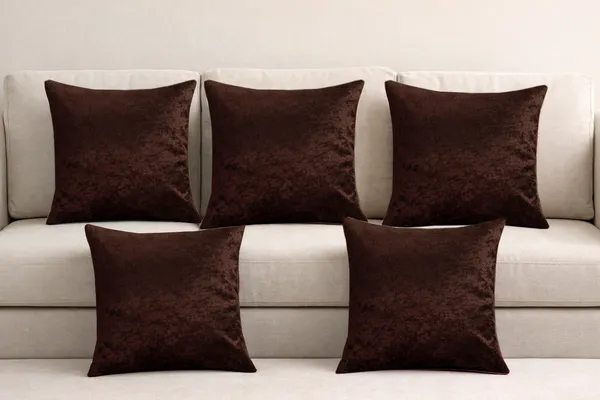 Brown_Velvet_Decorative_Soft_Plain_Cushion_Covers,_16_x_16_inches_-_Set_of_5_Pieces