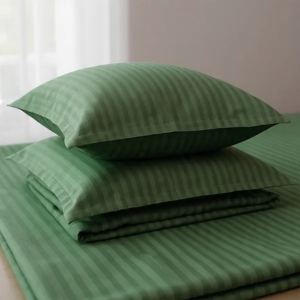 Sage_Green_210_Tc_Satin_Stripe_Pure_Cotton_Bedsheet_With_2_Pillow_Covers_King_Size_100_X_108