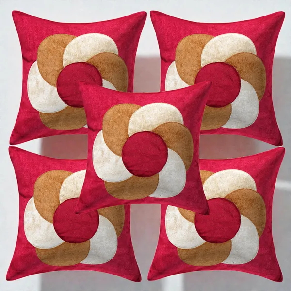 Red_Designer_Decorative_Multi_Circle_Velvet_Cushion_Covers_-_16_x_16_inches_-_Set_of_5_Pieces