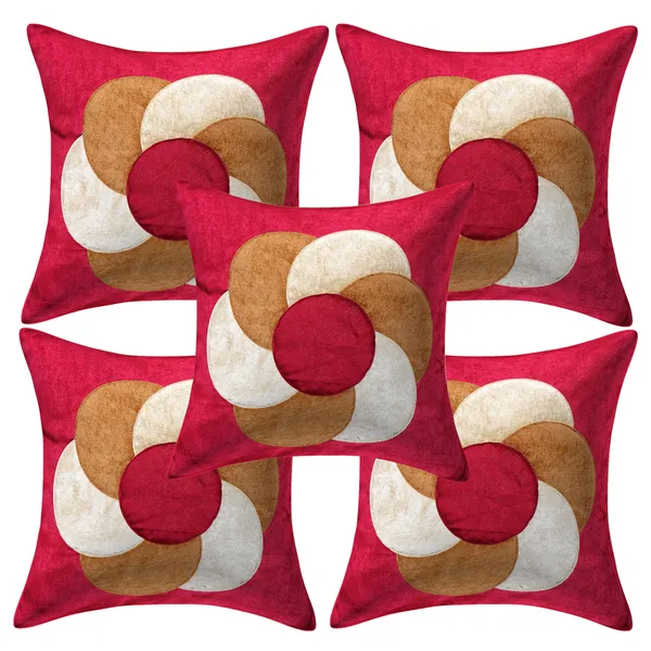 Red_Designer_Decorative_Multi_Circle_Velvet_Cushion_Covers_-_16_x_16_inches_-_Set_of_5_Pieces