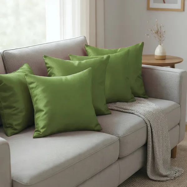 Green_Silk_Plain_Cushion_Covers_16_X_16_Inches_Set_Of_5_Pieces
