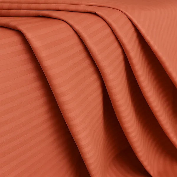 Coral_Pink_210_Tc_Satin_Stripe_Pure_Cotton_Bedsheet_With_2_Pillow_Covers_King_Size_100_X_108