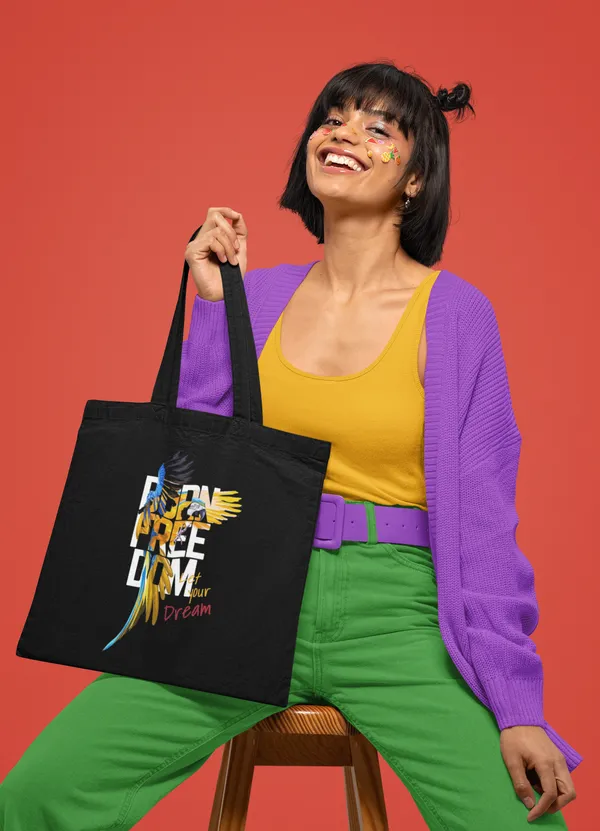 Black_Freedom_Parrot_Canvas_Tote_Bag_(14_X_16_Inch)