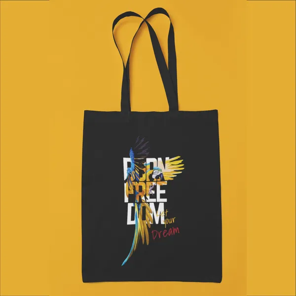Black_Freedom_Parrot_Canvas_Tote_Bag_(14_X_16_Inch)