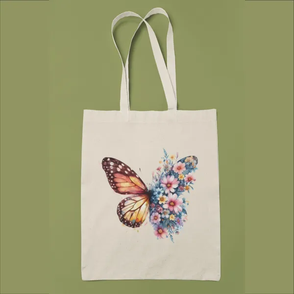 Off_White_Butterfly_Floral_Raw_Color_Tote_Bag_(14_X_16_Inch)