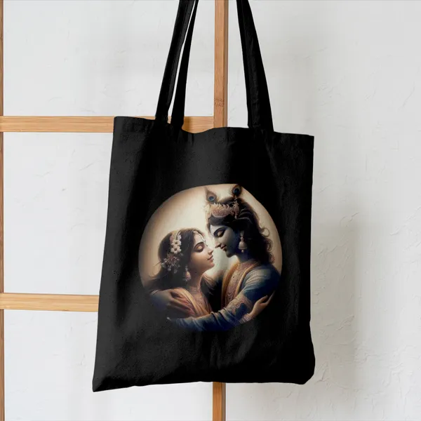 Black_Canvas_Tote_Bag_With_Radhe_Krishna_(14_X_16_Inch)