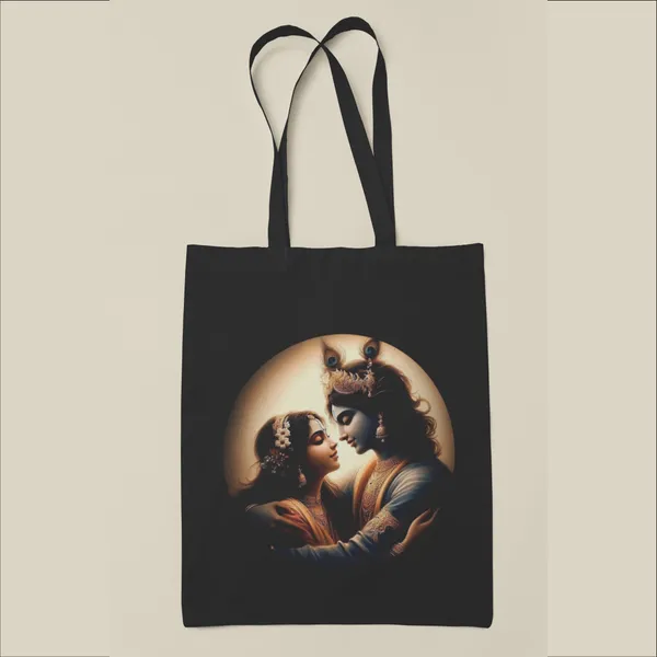 Black_Canvas_Tote_Bag_With_Radhe_Krishna_(14_X_16_Inch)
