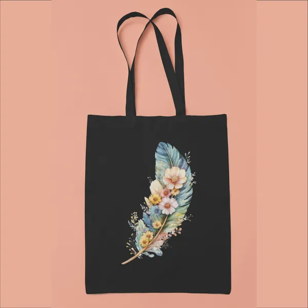 Black_Floral_Feather_Canvas_Tote_Bag_(14_X_16_Inch)