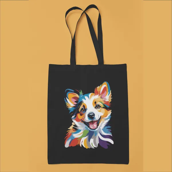 Black_Colorful_Dog_Print_Tote_Bag_(14_X_16_Inch)