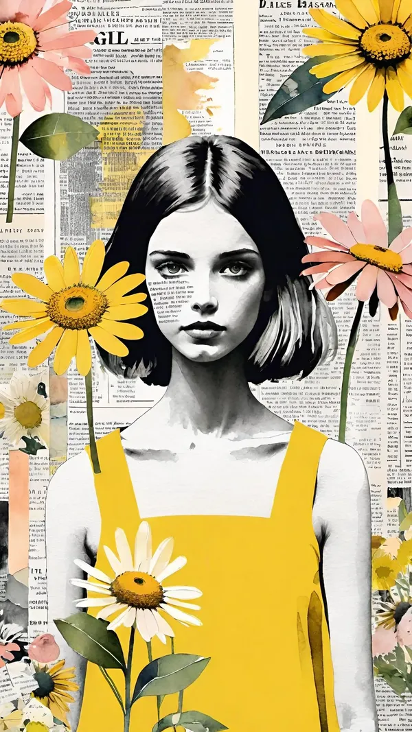 Black_Yellow_Flower_Girl_Print_Tote_Bag_(14_X_16_Inch)
