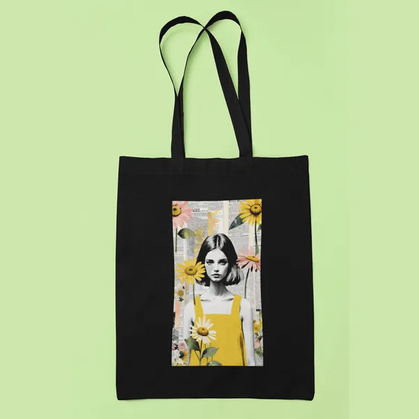 Black_Yellow_Flower_Girl_Print_Tote_Bag_(14_X_16_Inch)
