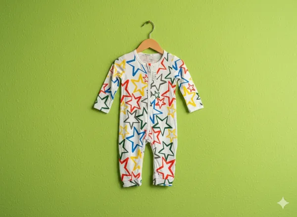 Multicolor__Stars_Printed_Cotton_Romper_For_Kids