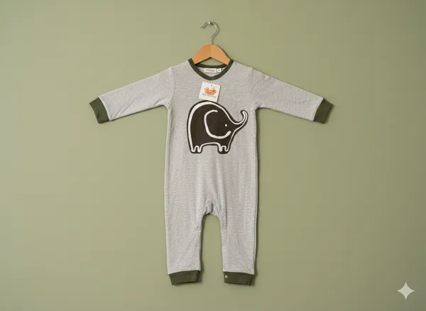 Grey_Baby_Elephant_Printed_Cotton_Romper_For_Kids