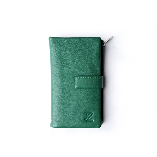 Green_Leather_Signature_Long_Wallet_For_Female