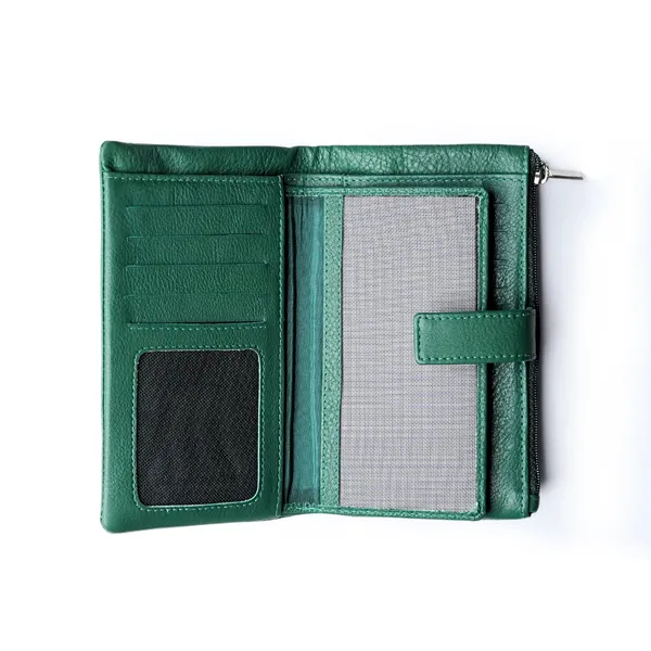 Green_Leather_Signature_Long_Wallet_For_Female