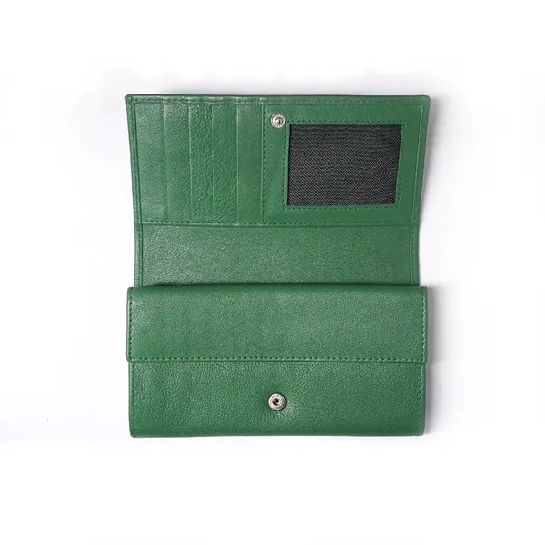 Green_Leather_Signature_Compact_Purse_For_Female