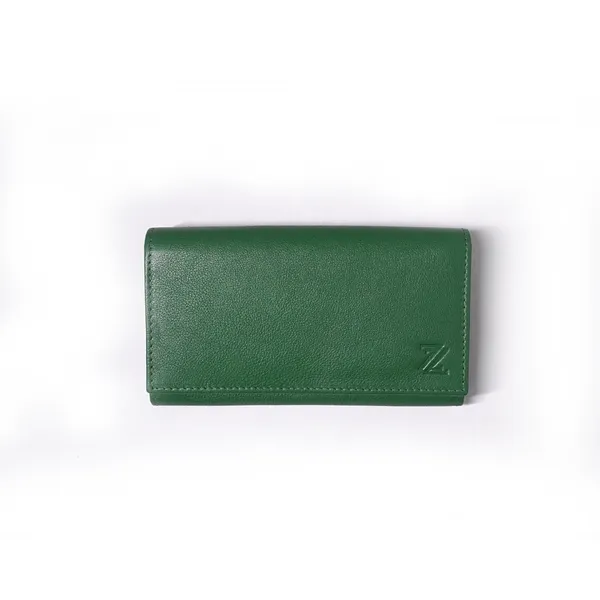 Green_Leather_Signature_Compact_Purse_For_Female