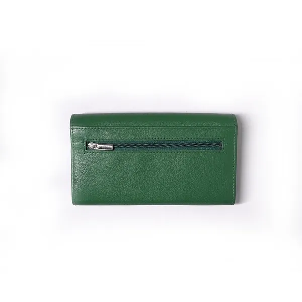 Green_Leather_Signature_Compact_Purse_For_Female